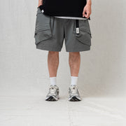 MULTI-POCKET WASHED CARGO SHORTS