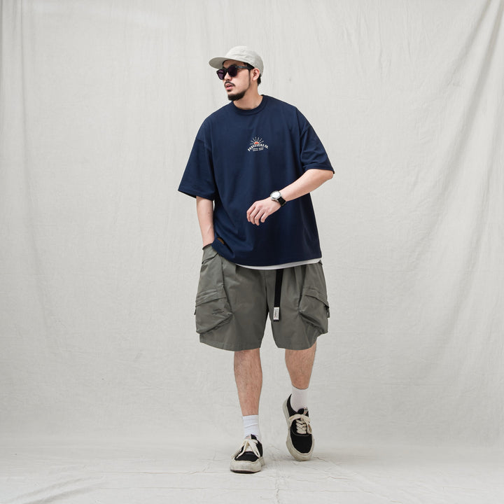 MULTI-POCKET WASHED CARGO SHORTS