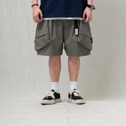 MULTI-POCKET WASHED CARGO SHORTS