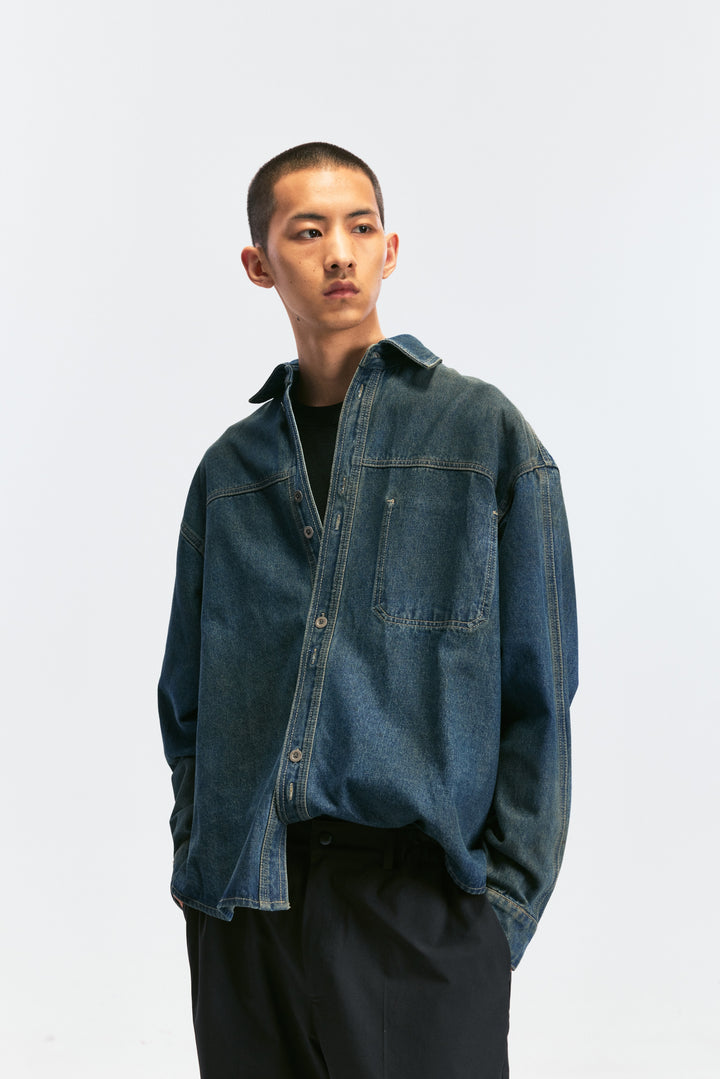 Heavy Wash Denim Shirt