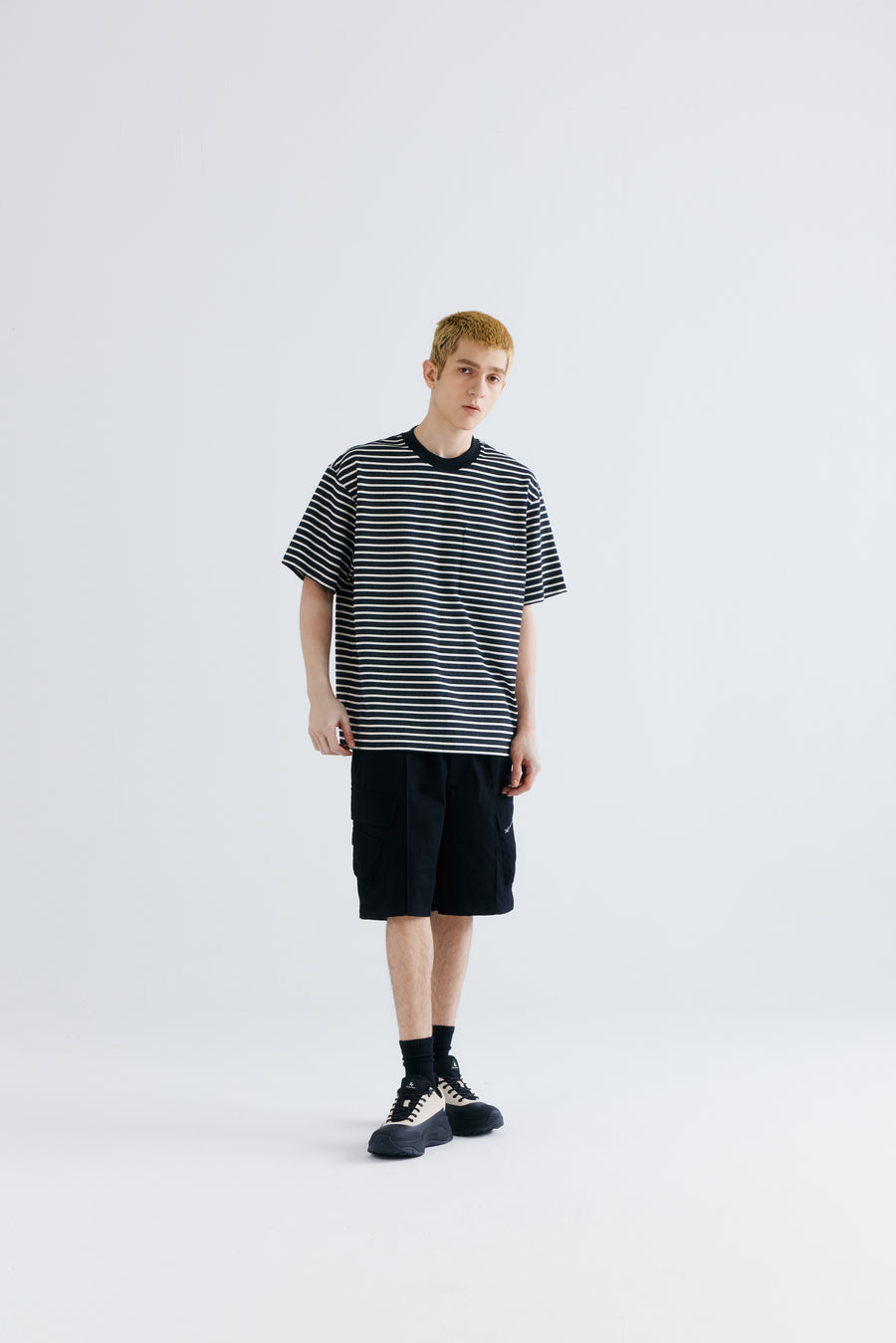 BHR813 Cut & Sewn Knit Stripe Tee