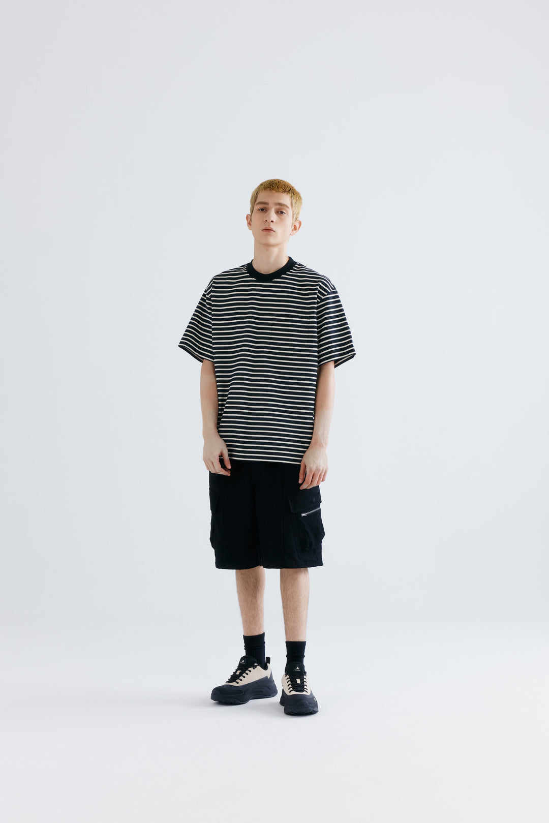 BHR813 Cut & Sewn Knit Stripe Tee