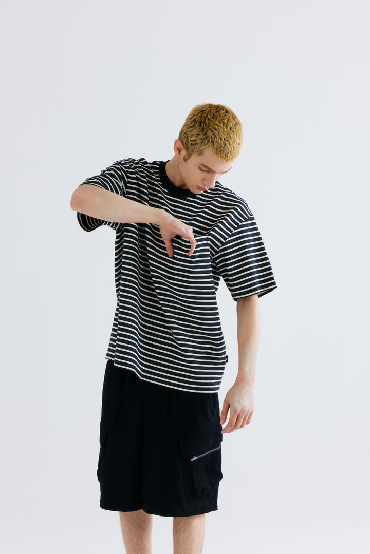 BHR813 Cut & Sewn Knit Stripe Tee