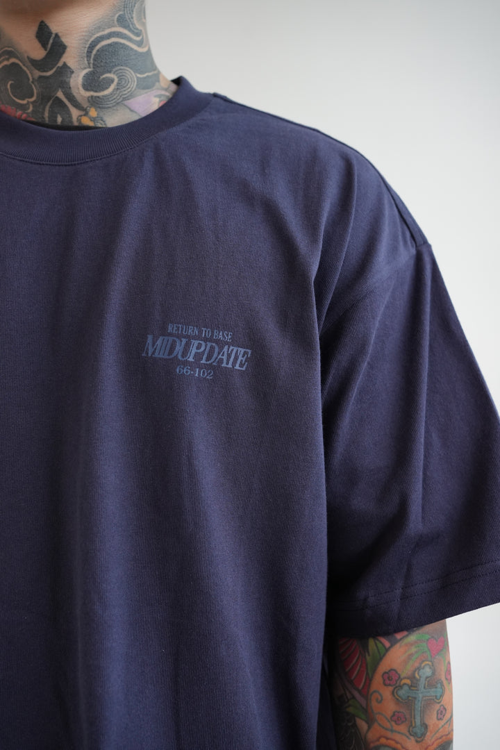 MU302 Tone On Tone Slogan Print Tee