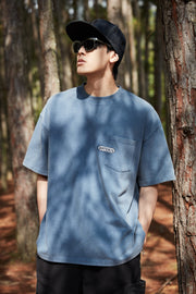 T3024 Washed Logo Pocket Tee