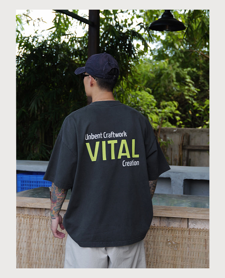Embroidery Slogan Tee