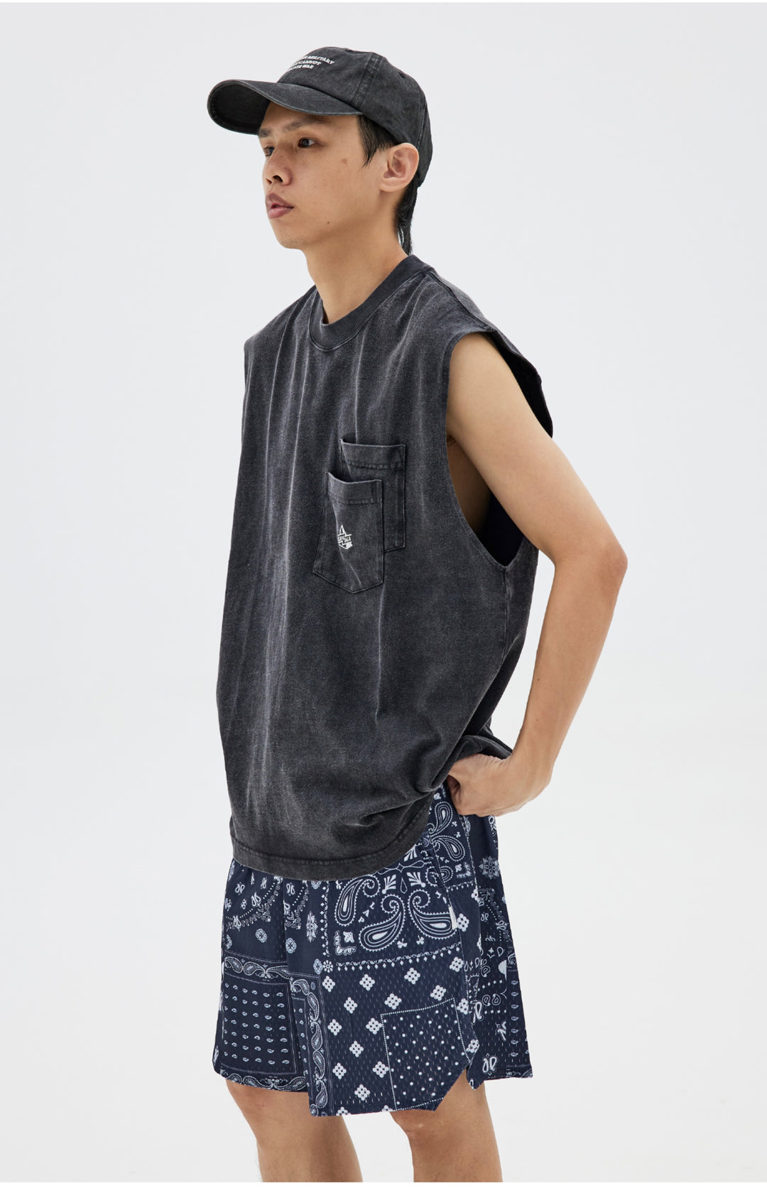 Acid Wash Sleeveless Tee