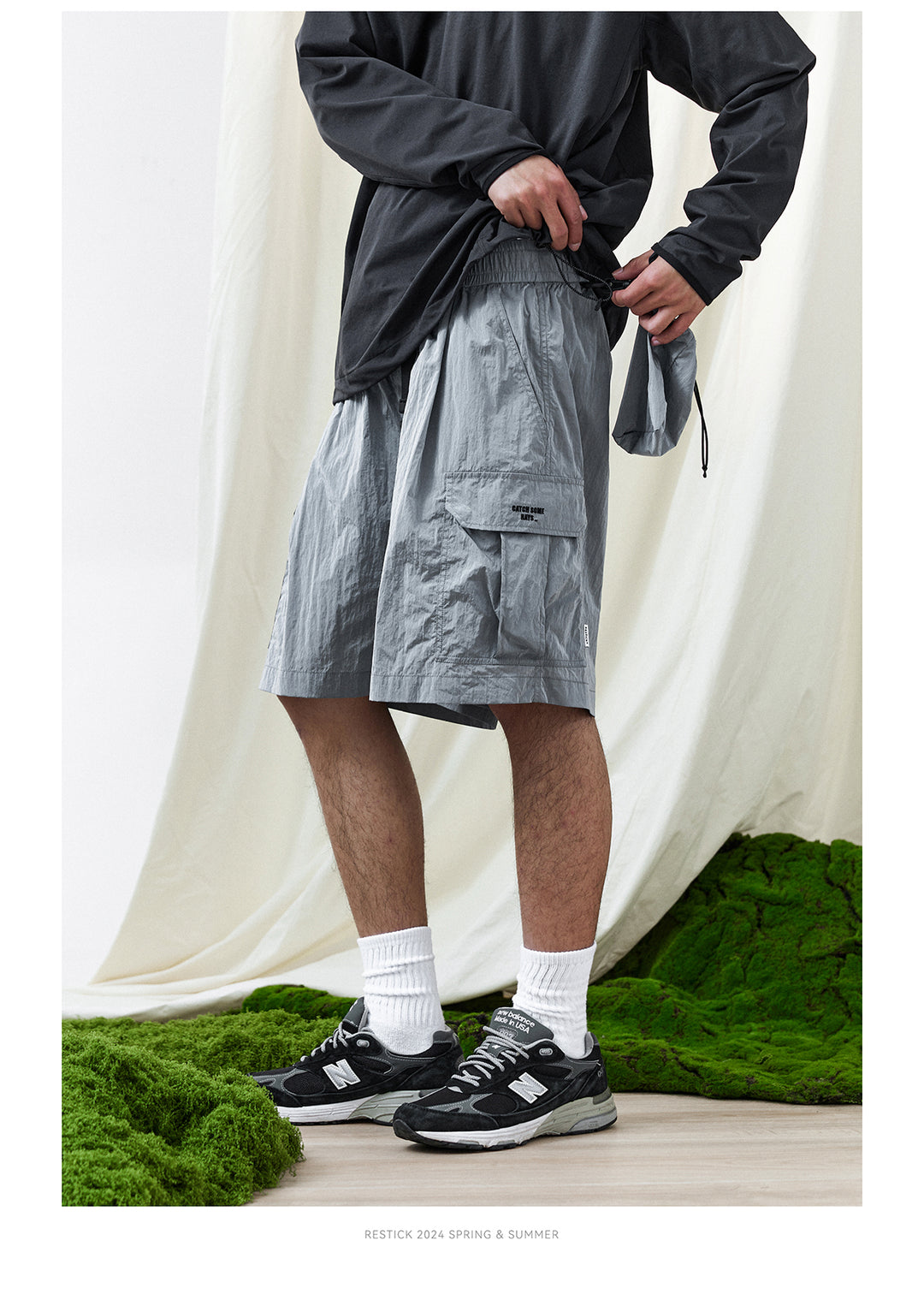 Packable Matellic Cargo Shorts