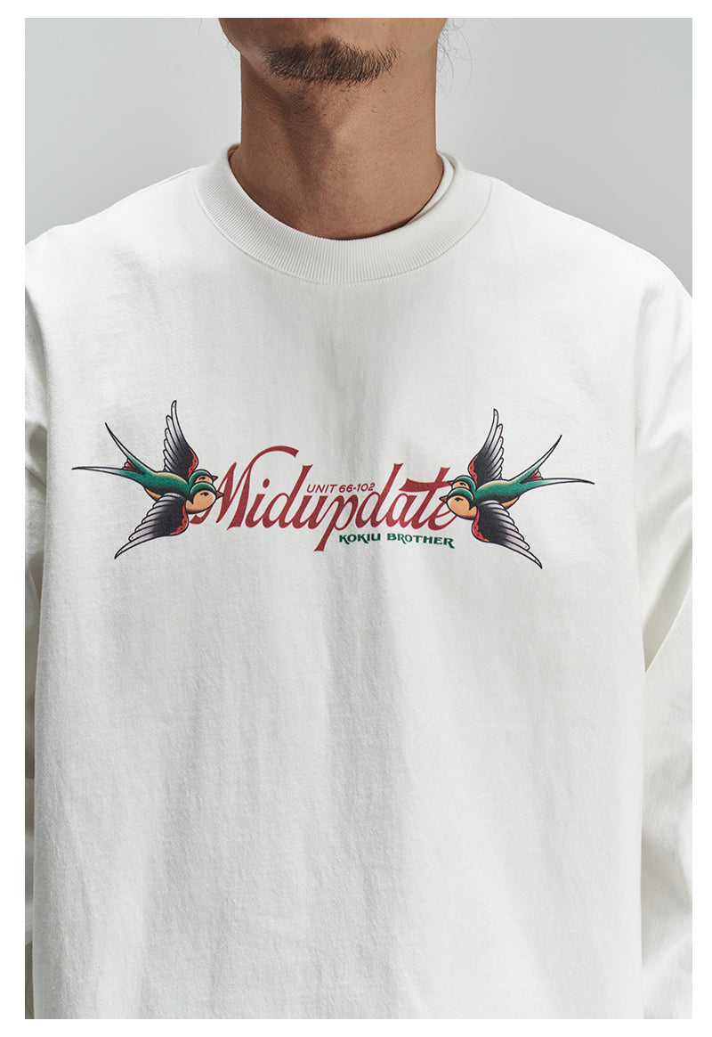 Double Swallow LS Print Tee