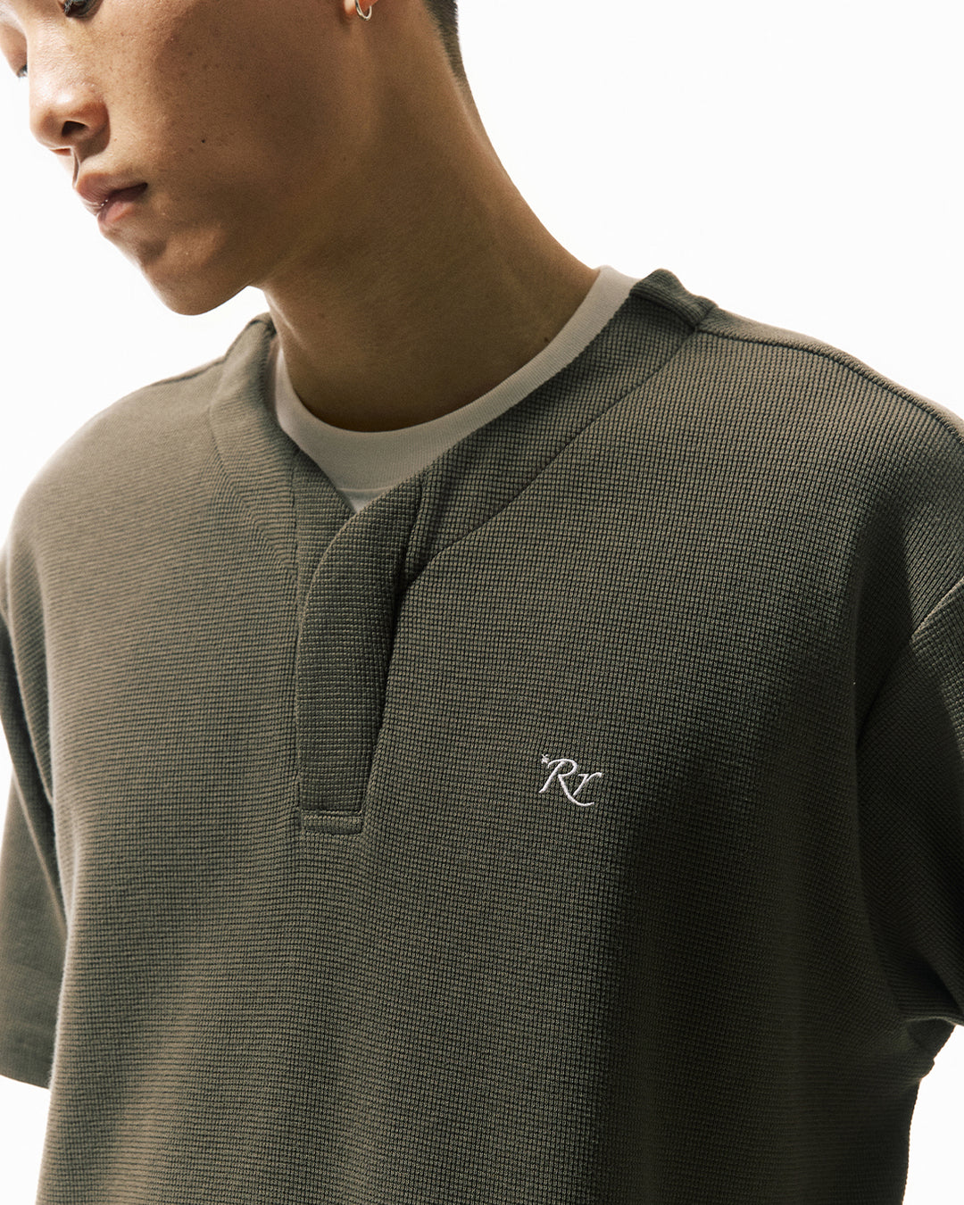 Waffle Double Collar Tee
