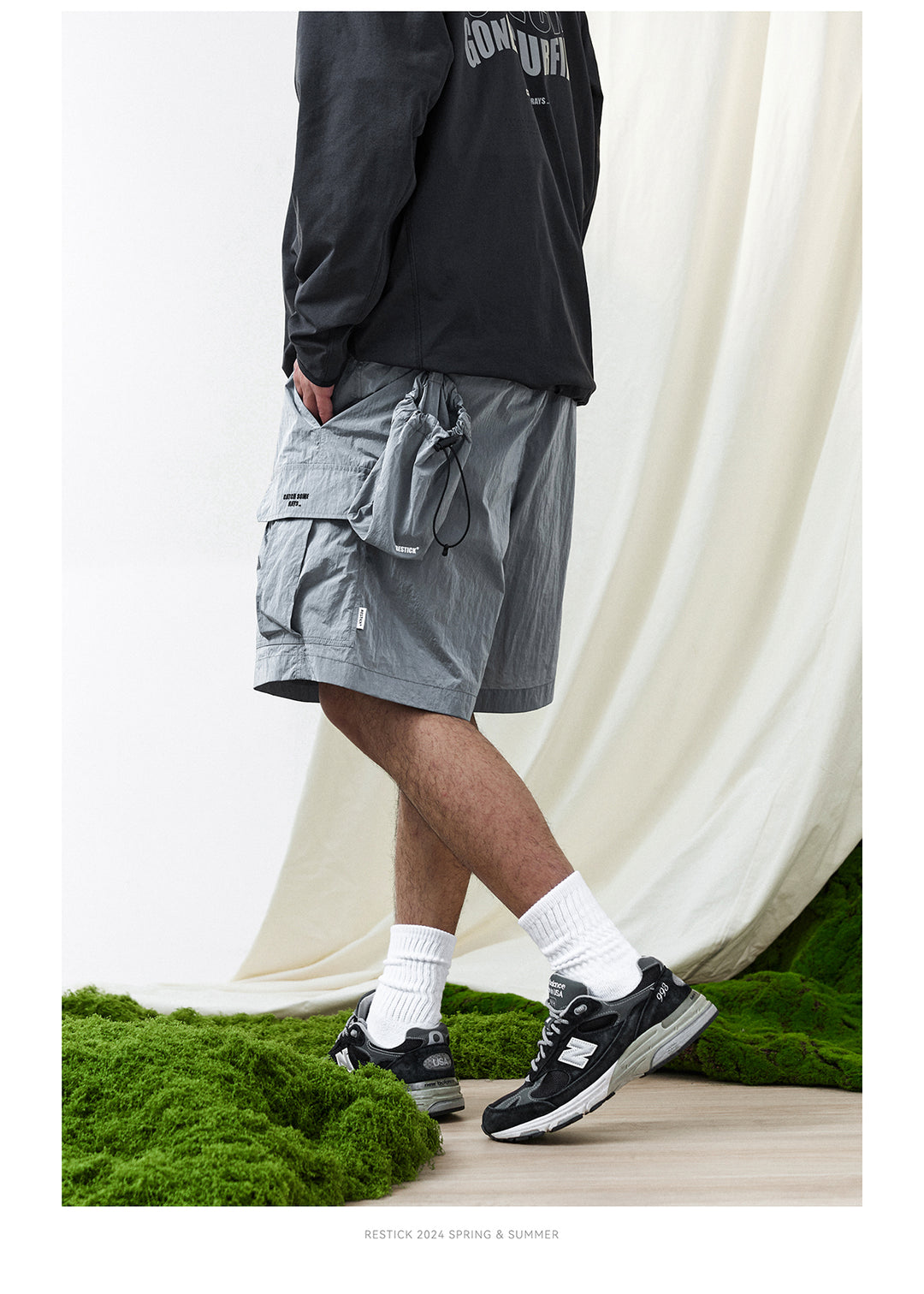 Packable Matellic Cargo Shorts