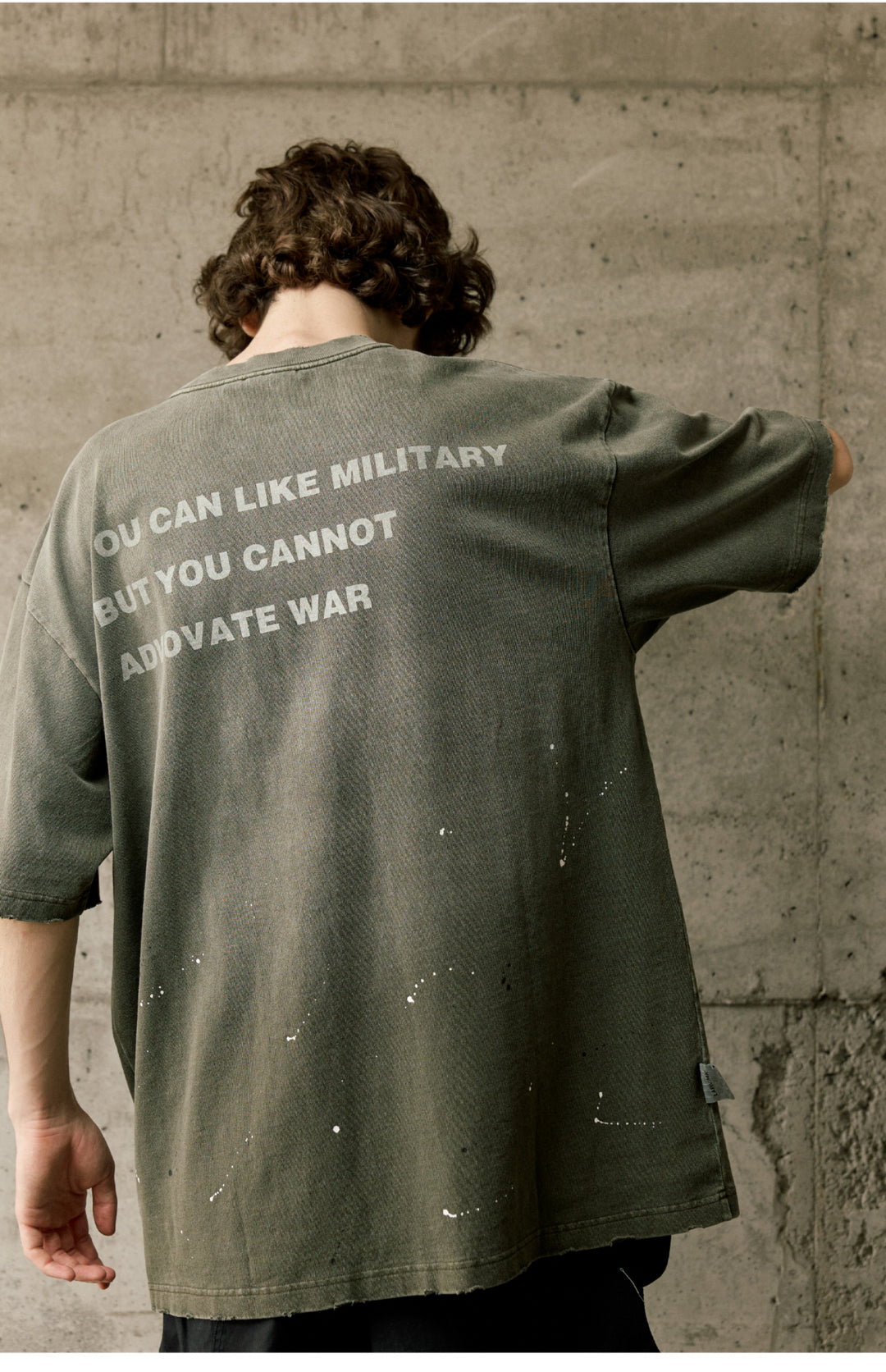 Peace Army Washed Distress Tee