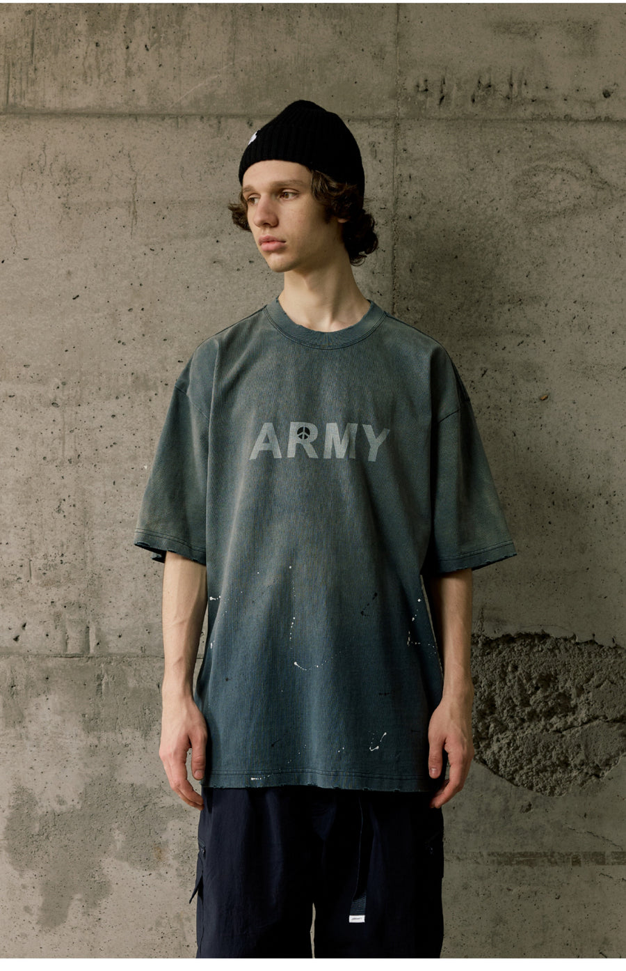 Peace Army Washed Distress Tee