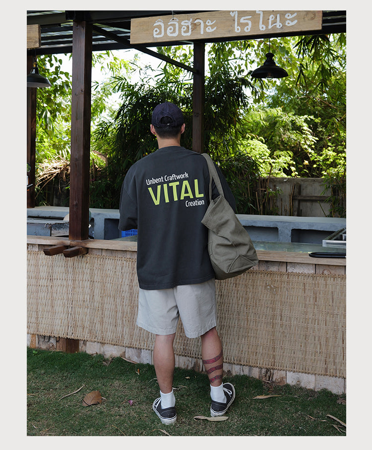 Embroidery Slogan Tee