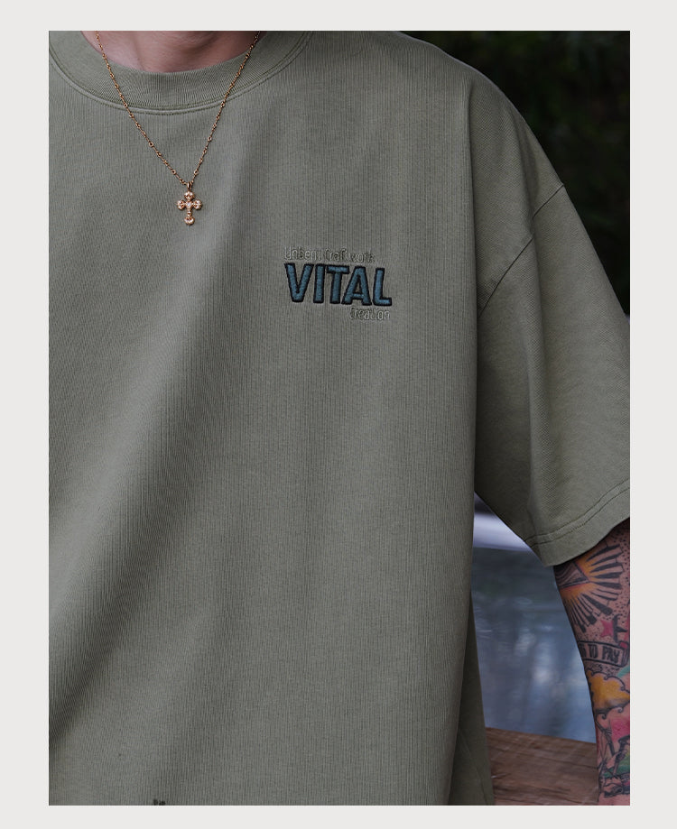 Embroidery Slogan Tee