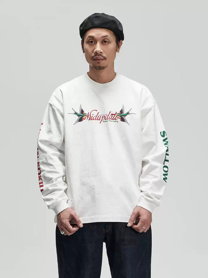 Double Swallow LS Print Tee