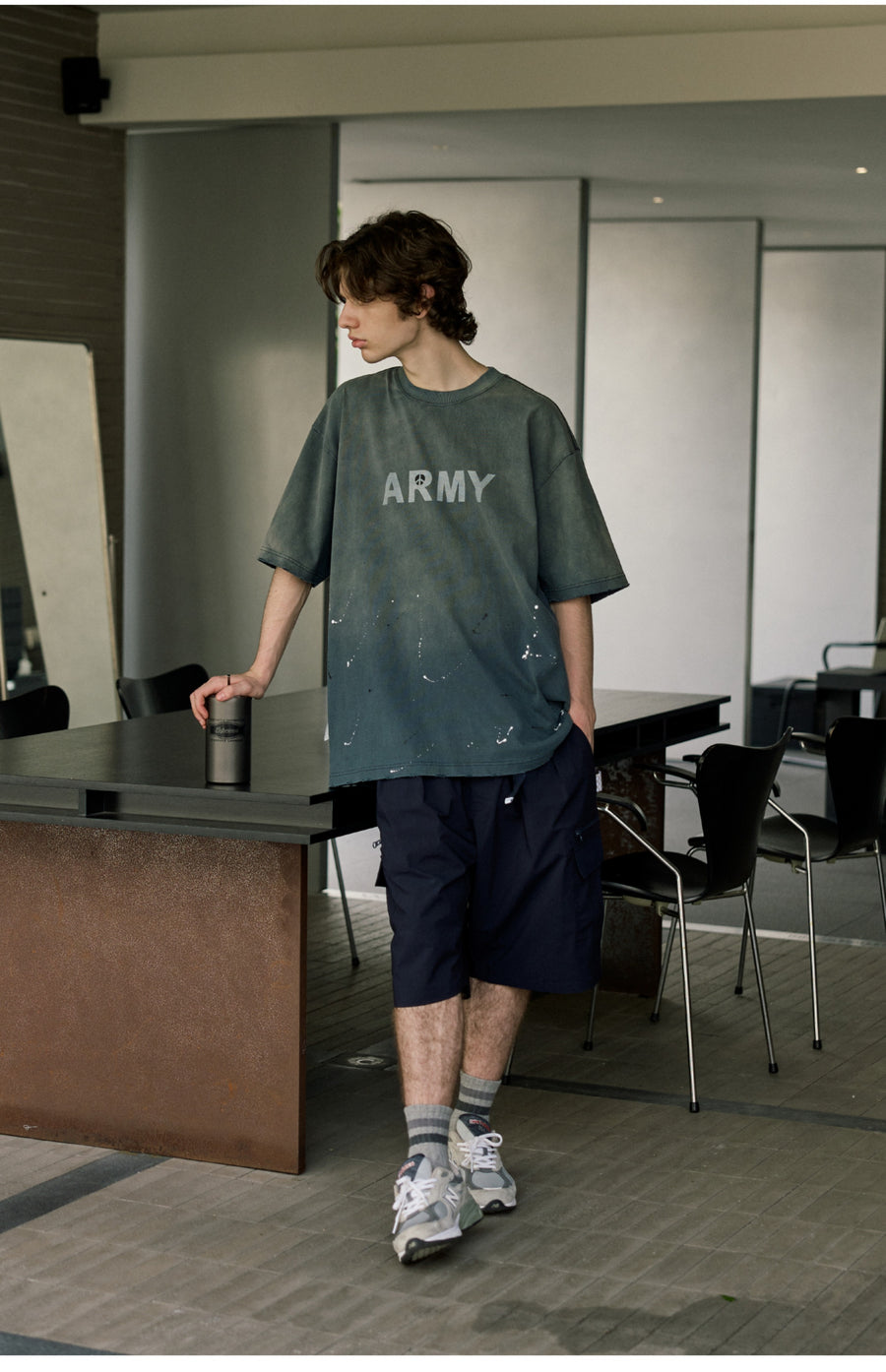 Peace Army Washed Distress Tee