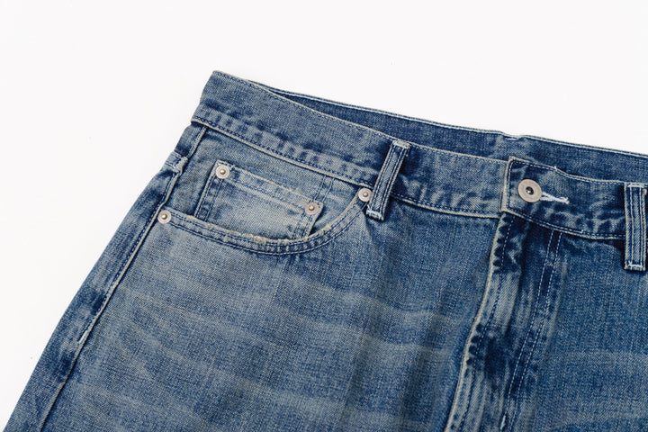 14.0oz Straight Washed Denim Jeans