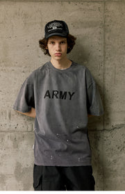 Peace Army Washed Distress Tee