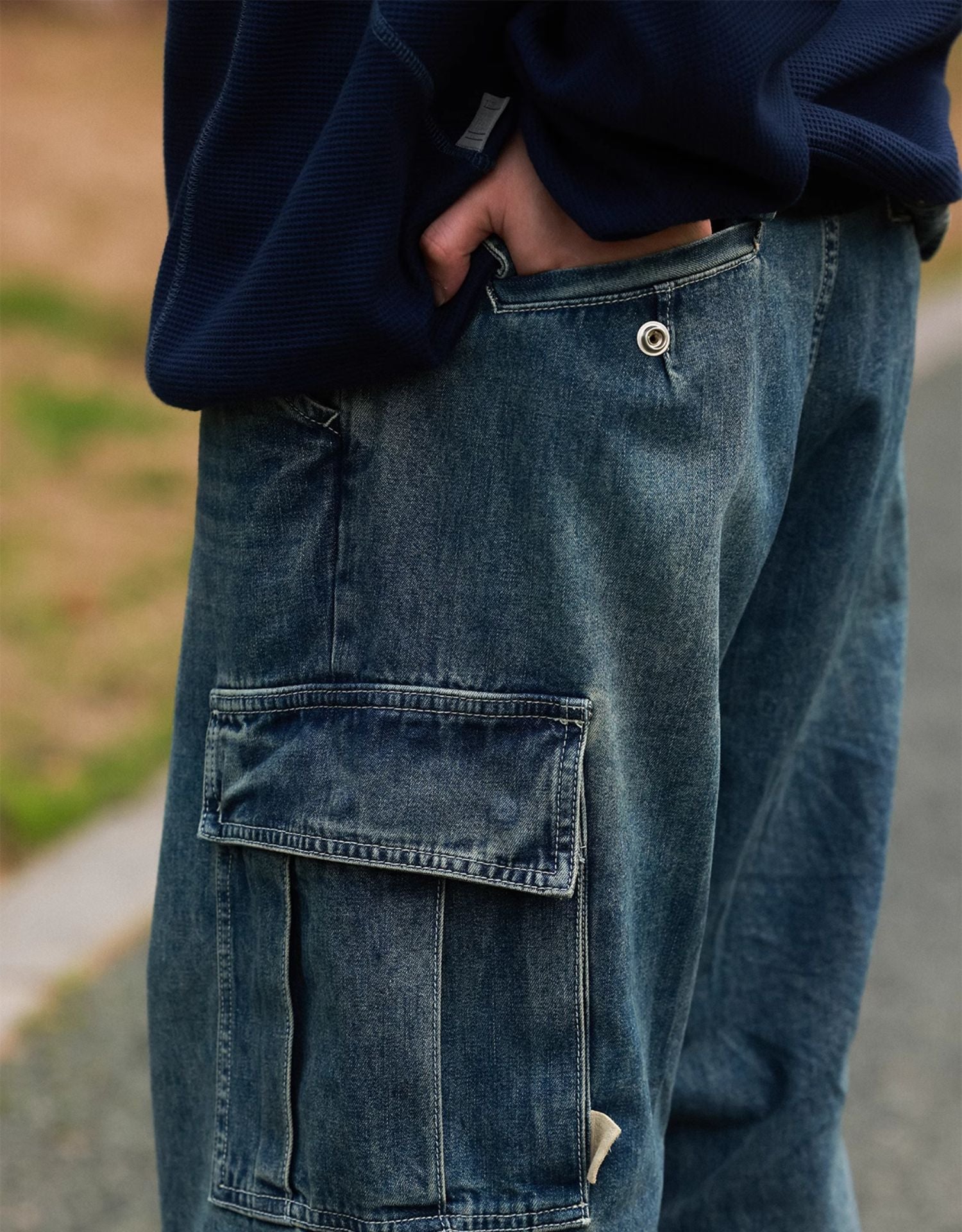 Denim Cargo Pants