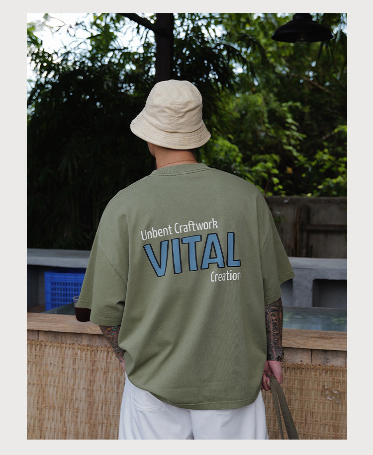 Embroidery Slogan Tee
