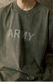 Peace Army Washed Distress Tee