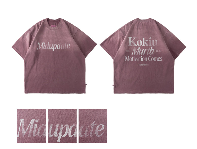 MU 172 Washed Slogan Distress Tee