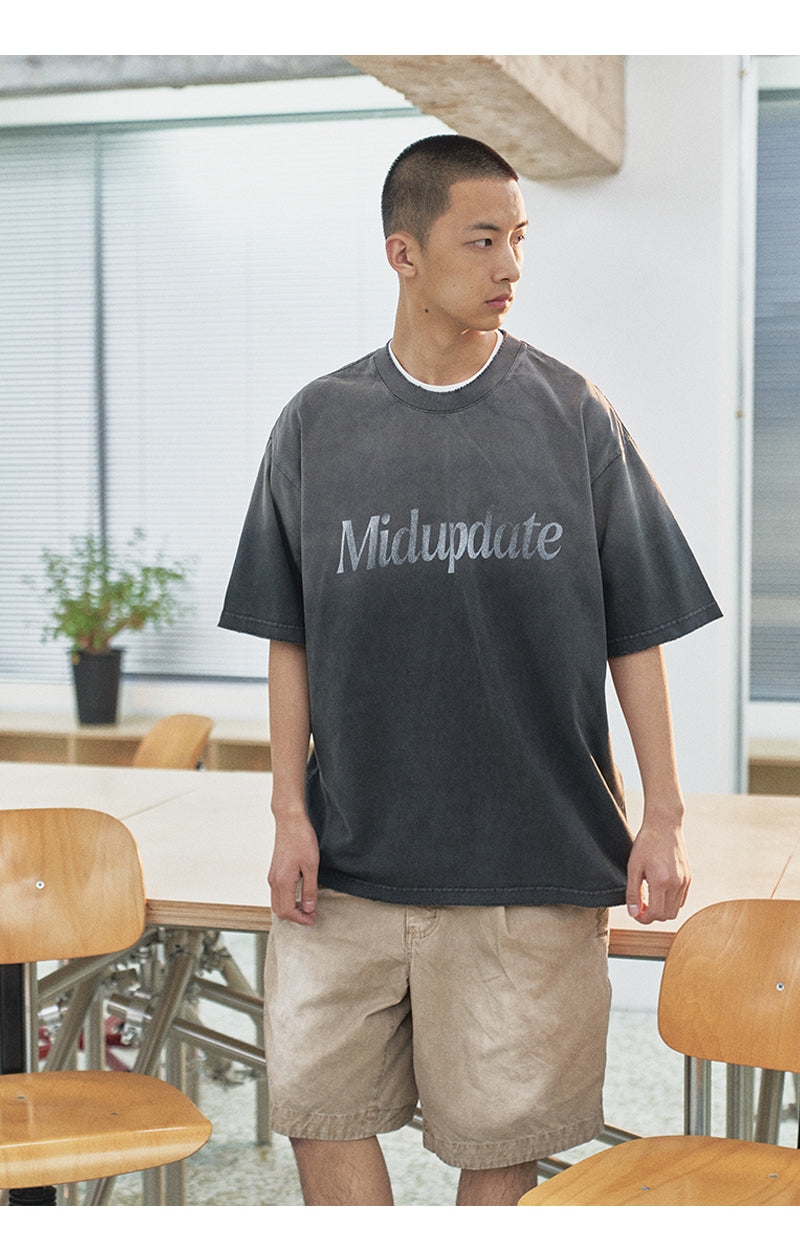 MU 172 Washed Slogan Distress Tee