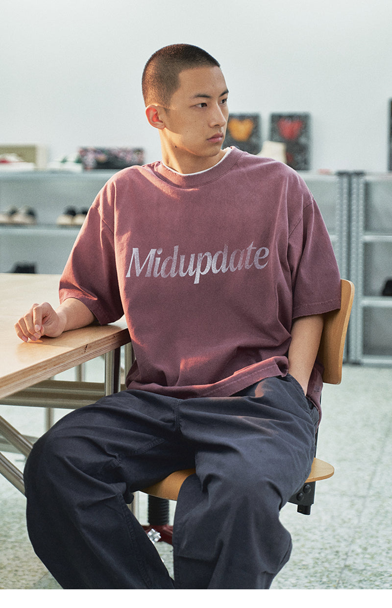 MU 172 Washed Slogan Distress Tee