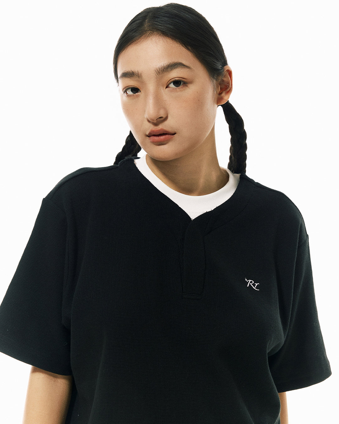 Waffle Double Collar Tee