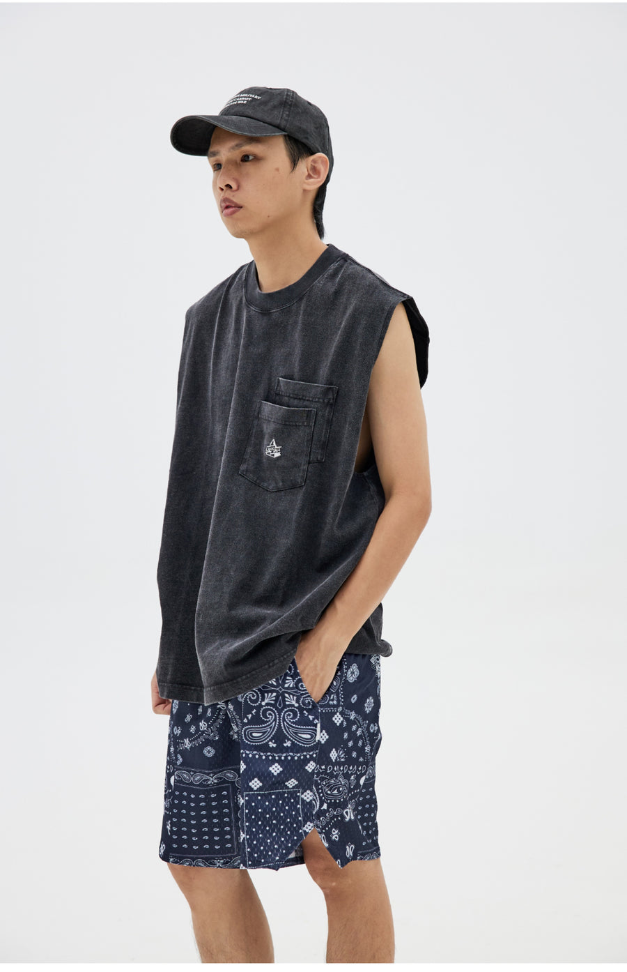 Acid Wash Sleeveless Tee