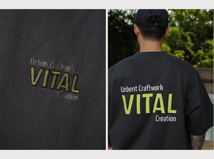 Embroidery Slogan Tee