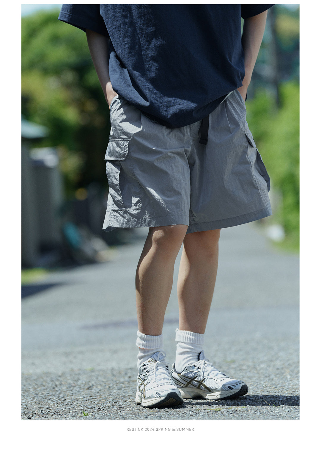 Packable Matellic Cargo Shorts