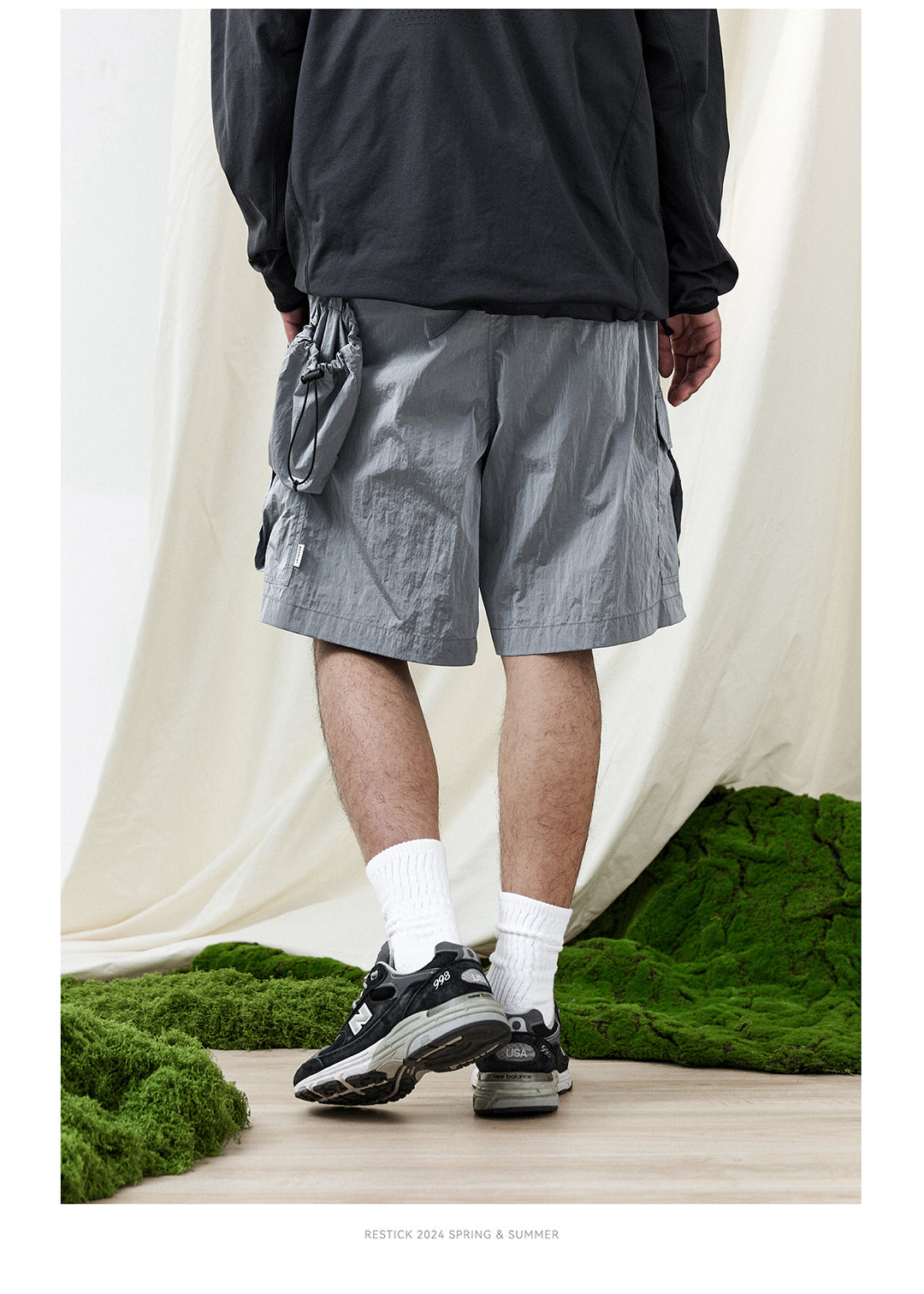 Packable Matellic Cargo Shorts