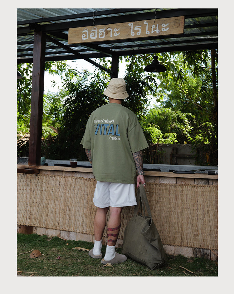 Embroidery Slogan Tee