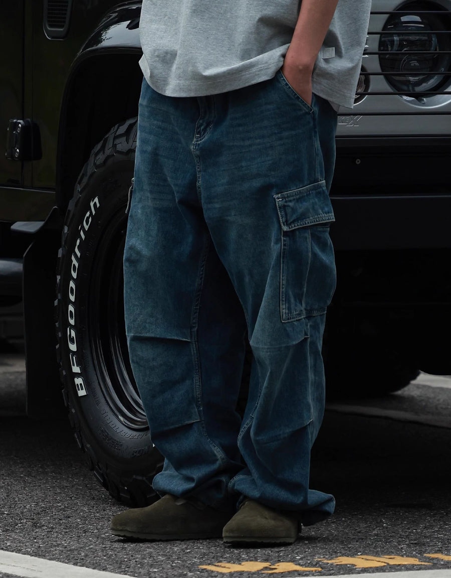 Denim Cargo Pants