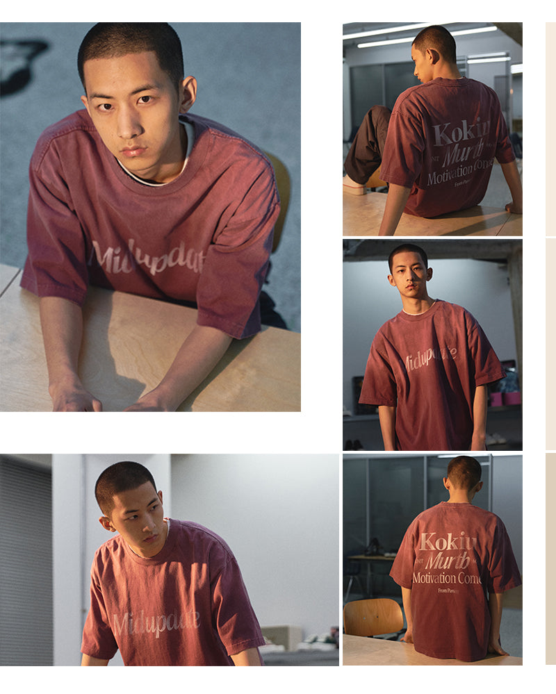 MU 172 Washed Slogan Distress Tee