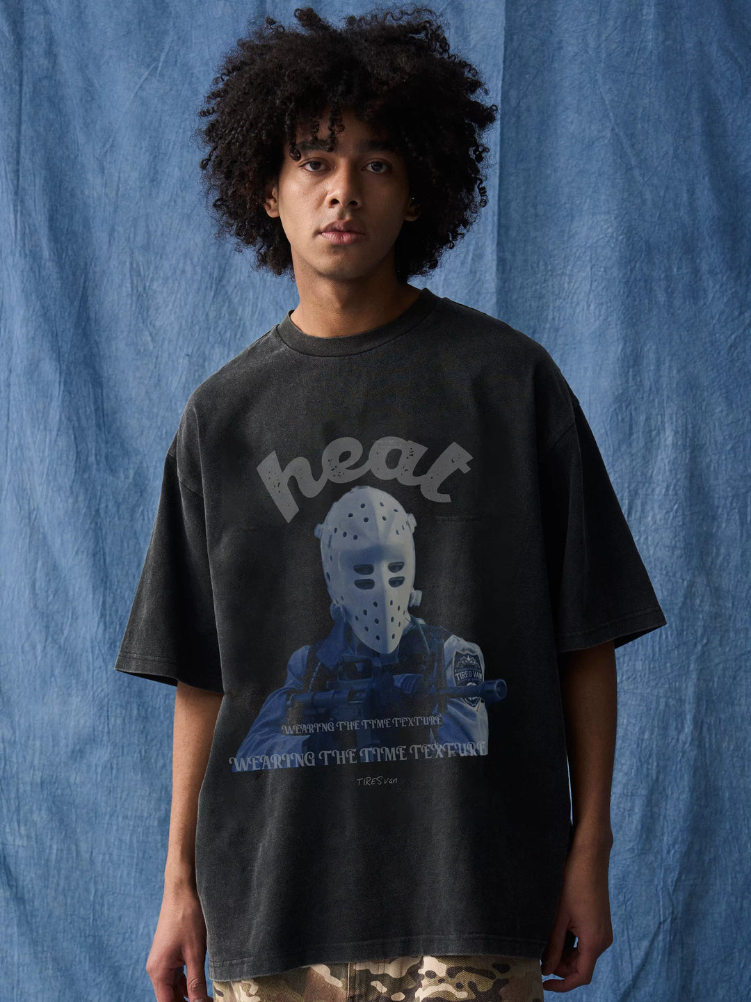 Mask face Washed Print Tee