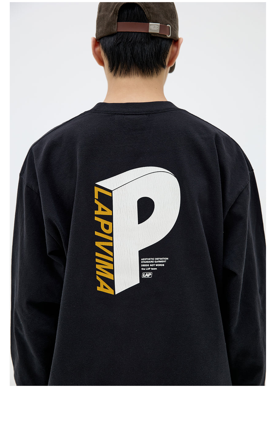 CRACKED PRINT LS CREW NECK