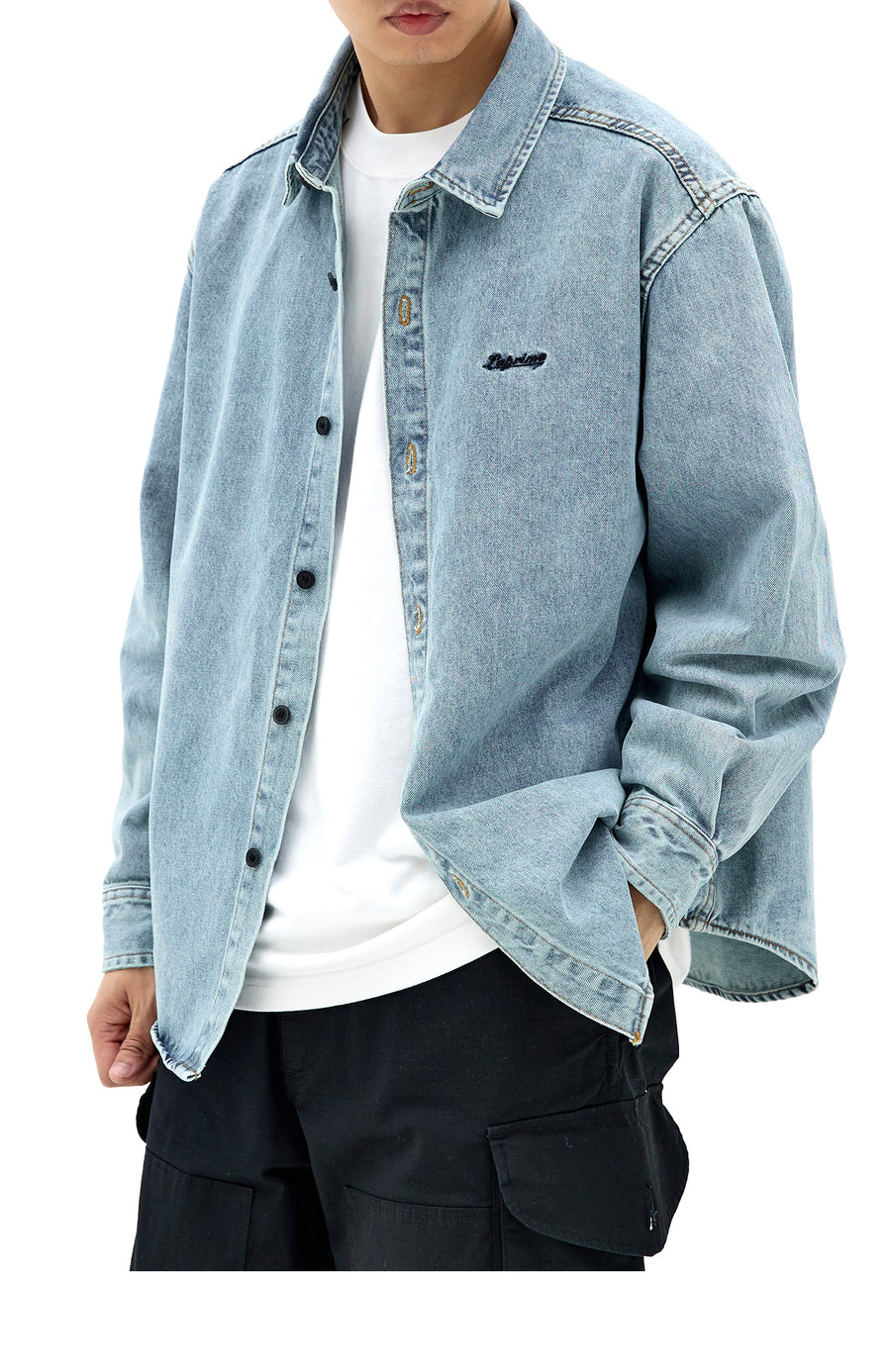 WASHED DENIM BIG SHIRT