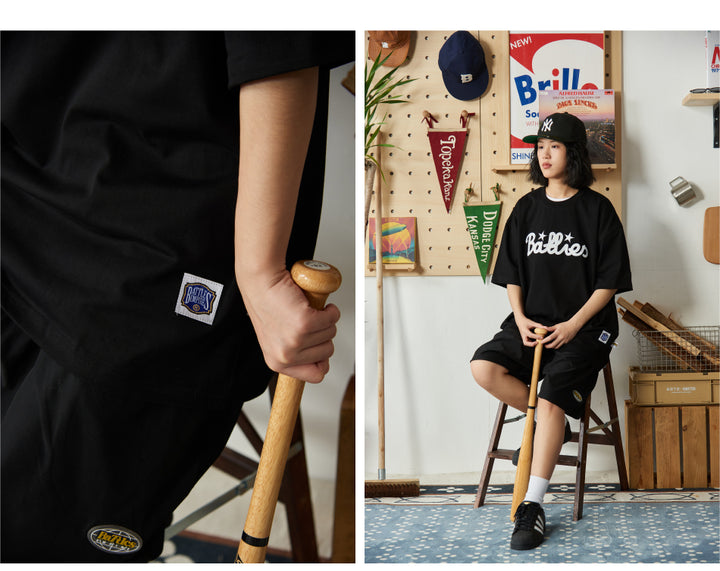 "Battles" Embroidered Logo Tee