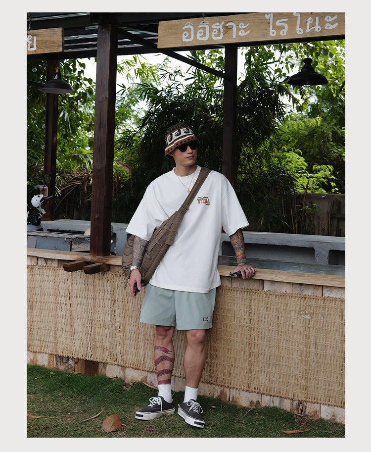 Embroidery Slogan Tee