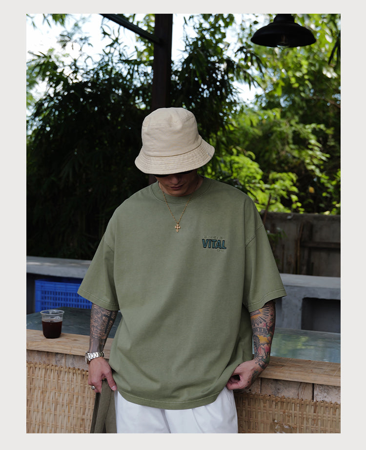 Embroidery Slogan Tee