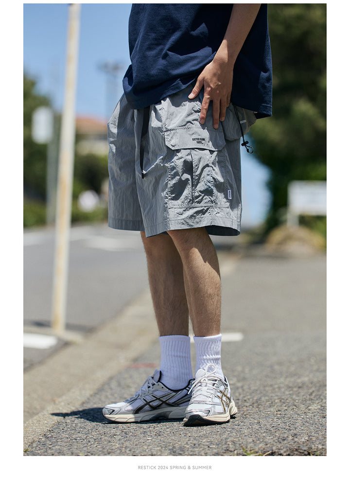 Packable Matellic Cargo Shorts