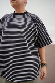 T053 A-Cut Space Cotton Stripe Tee